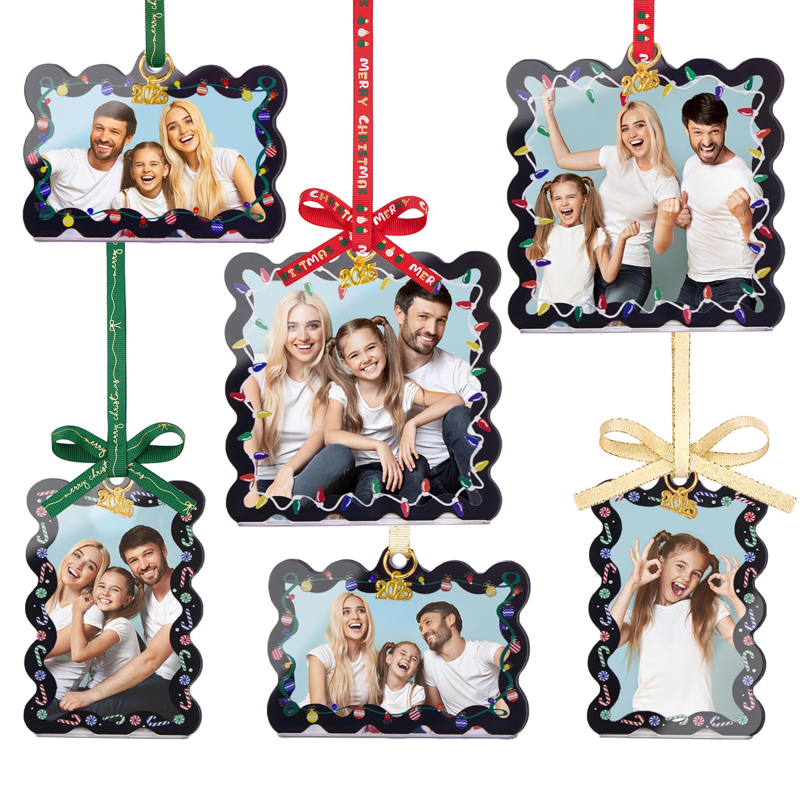 Amazon.com - UNIQOOO 6Pcs Black Wave Christmas Acrylic Picture